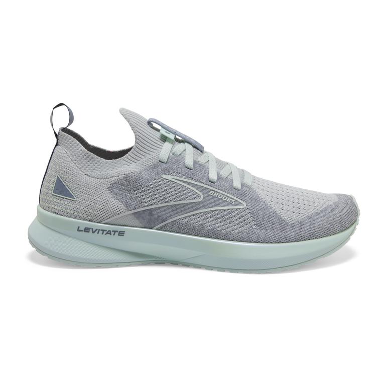 Brooks Levitate StealthFit 5 Energy-Return Road Running Shoes - Women's - Grey/Aqua Glass (16023-KPH